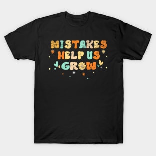 Groovy Growth Mindset Positive Retro Teachers Back To School T-Shirt